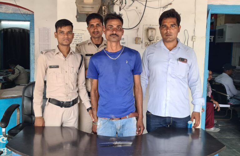 *सार्वजनिक स्थान पर चाकू लहराते आरोपी चढ़ा सिविल लाइन पुलिस के हत्थे आने जाने वालों को चाकू दिखाकर कर रहा था भयभीत आरोपी के कब्जे से धारदार बटन चाकू बरामद*